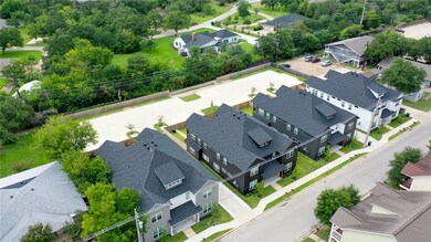 Aerial perspective of suburban area