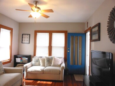 New blinds, freshly painted front door, opens into