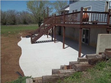Walkout basement with deck above