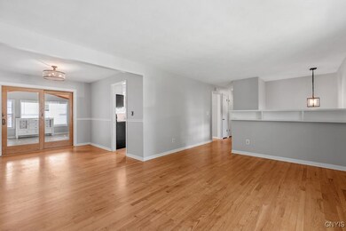 View of living room & dining room