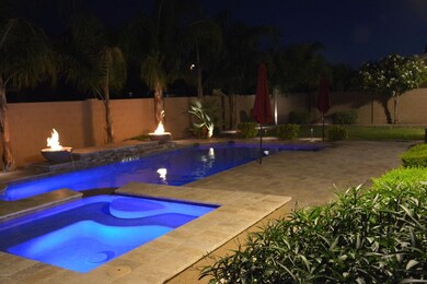 Heated Pool / Spa at night