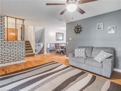 View from the living room to the dinette and famil