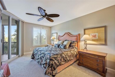 Bedroom featuring ceiling fan, access to exterior,