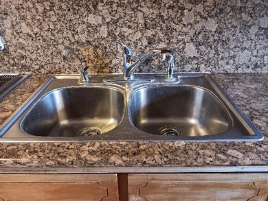 Double Stainless Steel Sink in Kitchen.
