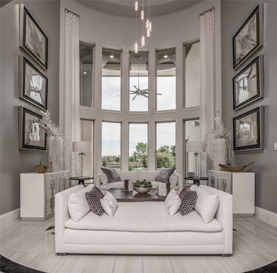 Elevated Sitting Area with Wall of Windows