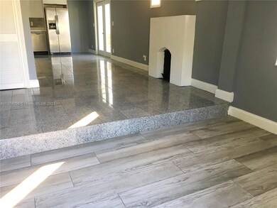 View from the front door to the kitchen.