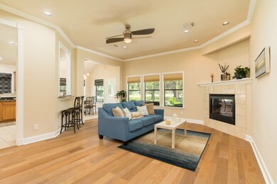 There's a wonderful open space and a corner firepl