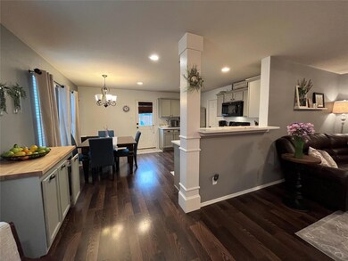 Open Living Room, Dining, and Kitchen