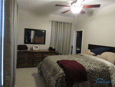 Master bedroom with two closets.