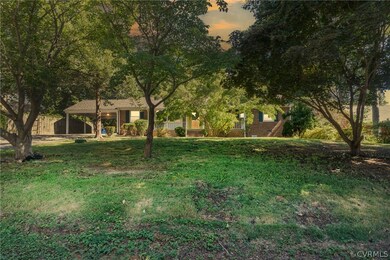 View of yard at dusk