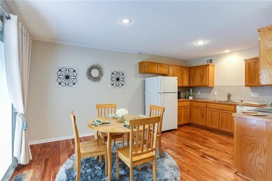 Newer double sided sliding glass door opens to dec