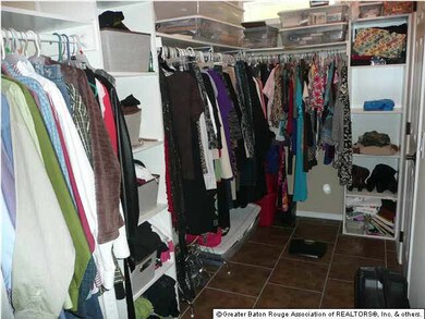 Very large walk THRU closet off master bath