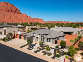 Mountain view with nearby suburban area