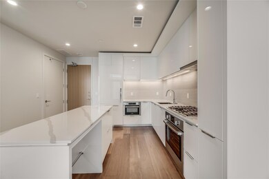 Kitchen with modern cabinets, stainless steel app