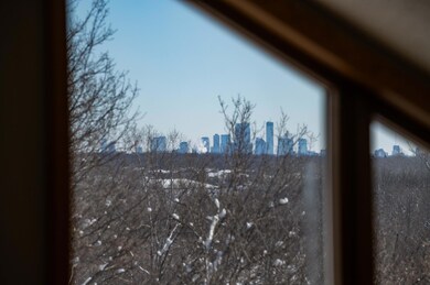This homes whole focus from its windows is on the tree top seasonal views of the city skyline.  This view is stunning at night and when the setting sun reflects off of the glass buildings.