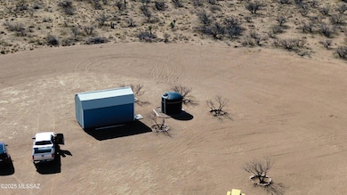 Aerial of backside of building