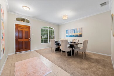 The formal dining room makes a great impression wh
