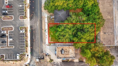Aerial view of property's location with property parcel outlined