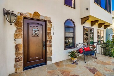 The exterior of the home has character details and