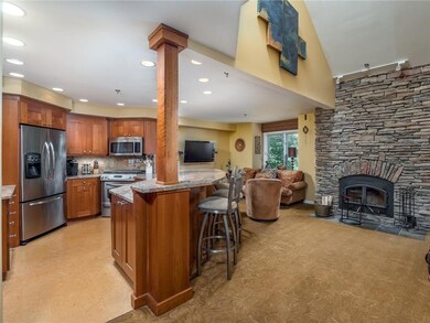 Kitchen and living area.