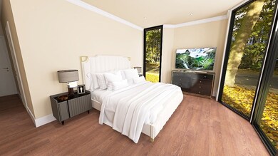Virtually staged Primary bedroom with large window