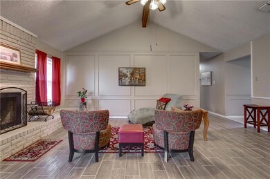 Spacious living room with fireplace!