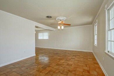 Refinished wood parquet flooring in Living Room & Dining Room