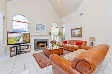 View of the living room.  High ceilings!