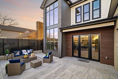Deck at dusk with outdoor lounge area