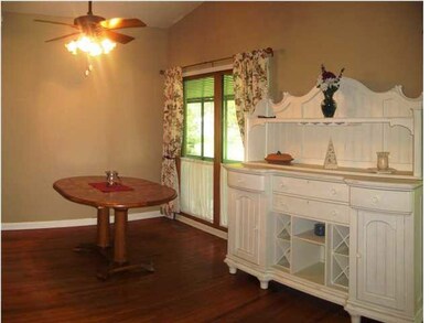 Dining Area with hardwood floors right off the Kit
