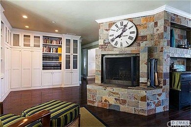 family room with builtins
