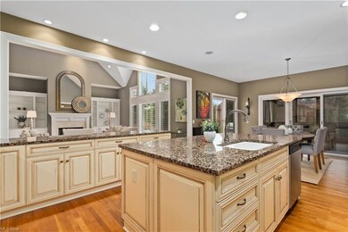 The view from the kitchen sink into the great room