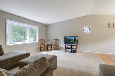 Living room on the upper floor is open with a big 