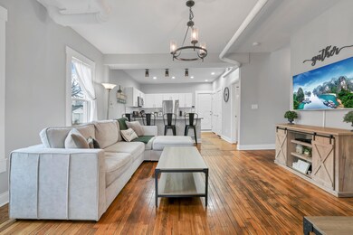 Great room with hardwood floors