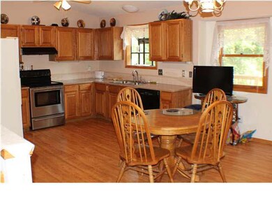 Dining Space in Kitchen w/ Vaulted Ceiling