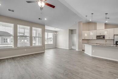 Kitchen, Great room, and Dining are all open