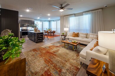 Living, kitchen, dining - not actual unit, photos