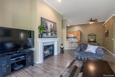 Spacious open layout connecting the kitchen and dining area.