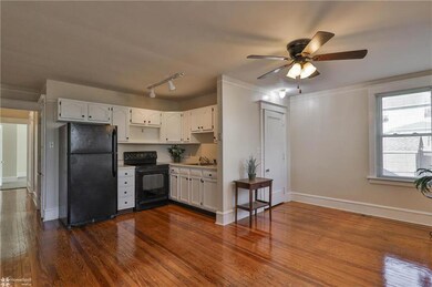 kitchen and dining/living space