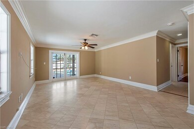 Spacious Family Room with French Doors leading to 