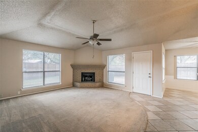 Living area with fireplace