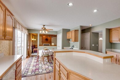 Kitchen has access to rear deck and family room.
