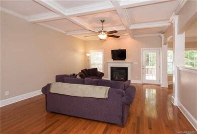 Wonderful great room w/ coffered ceilings off the 