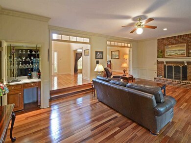 Large Great Room with Brazilian Teak Hardwood floo
