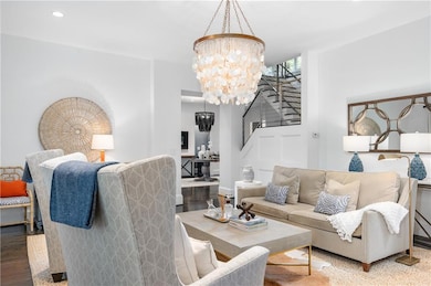 The front living room is intimate and elegant...