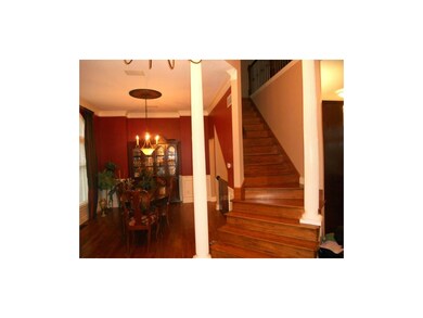 Large Dining room with custom curtains, 10 foot hi