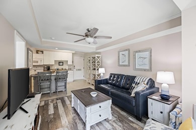 Living room featuring light hardwood / wood-style 