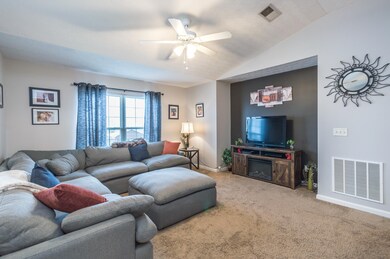 Spacious living room with accent wall