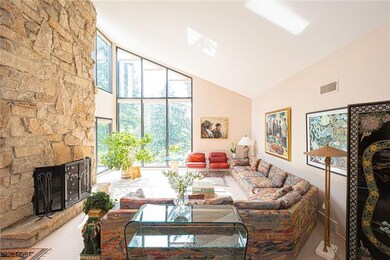 Large Living Room with wood burning fireplace