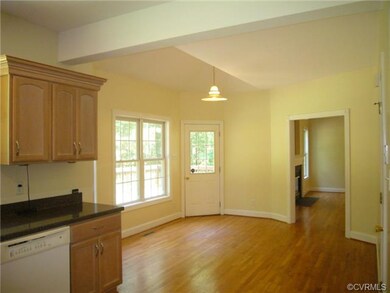 Another view of the kitchen, showing breakfast are